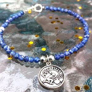 Aquarius Ankle Bracelet in Dark Blue